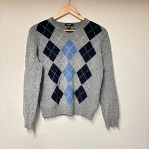 J. Crew Gray and Blue Argyle Sweater